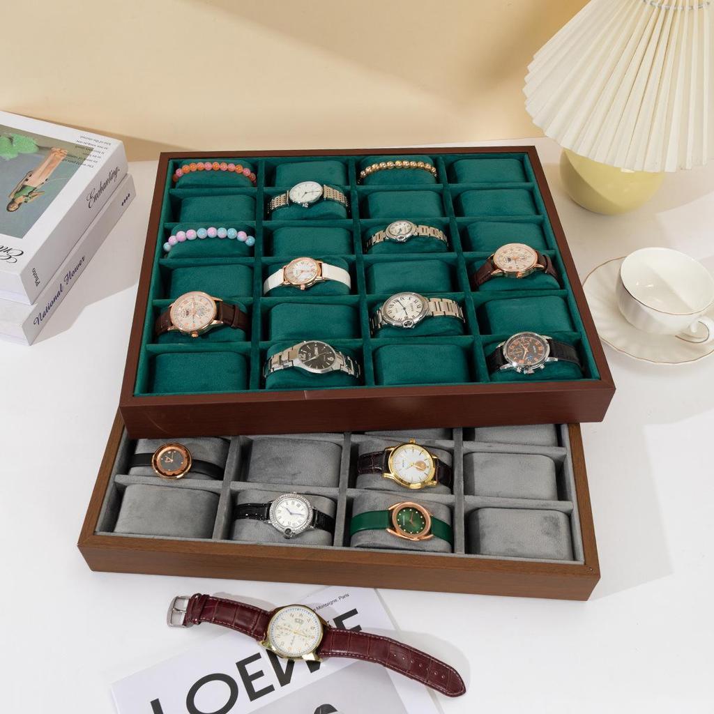 Watch Display and Storage Box with Velvet Stand