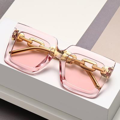 Square Large Frame Glasses, Personalized Chain Sunglasses, High-End Street Photography Trendy Sunglasses