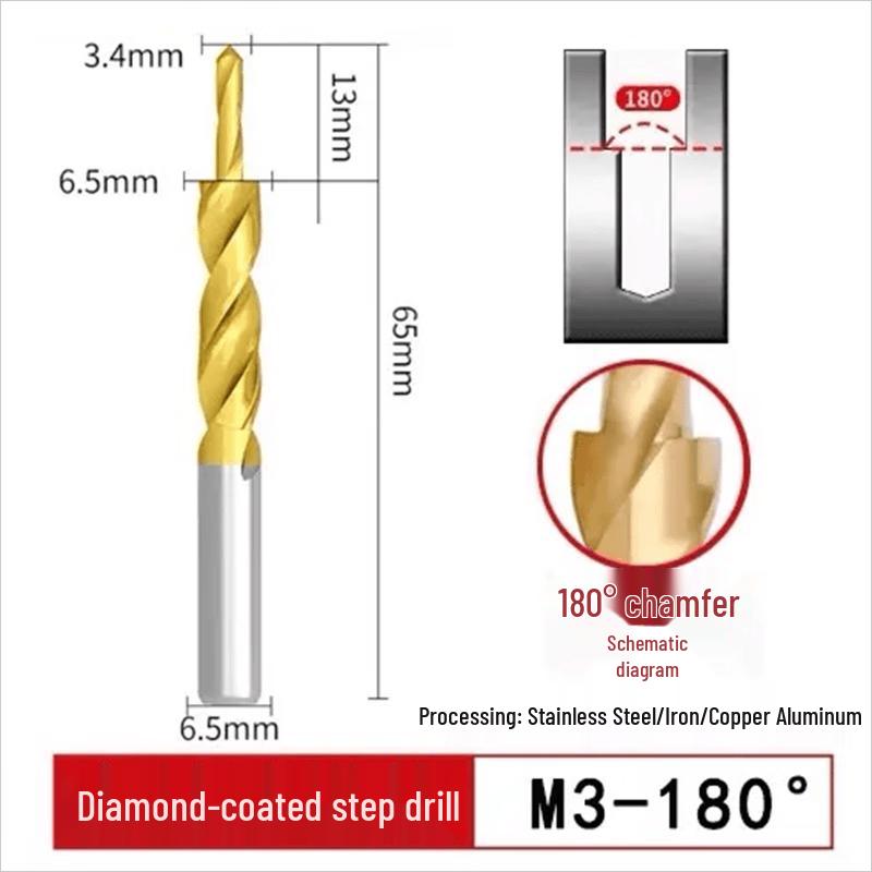 High-Speed Steel Straight Shank Step Drill Bit