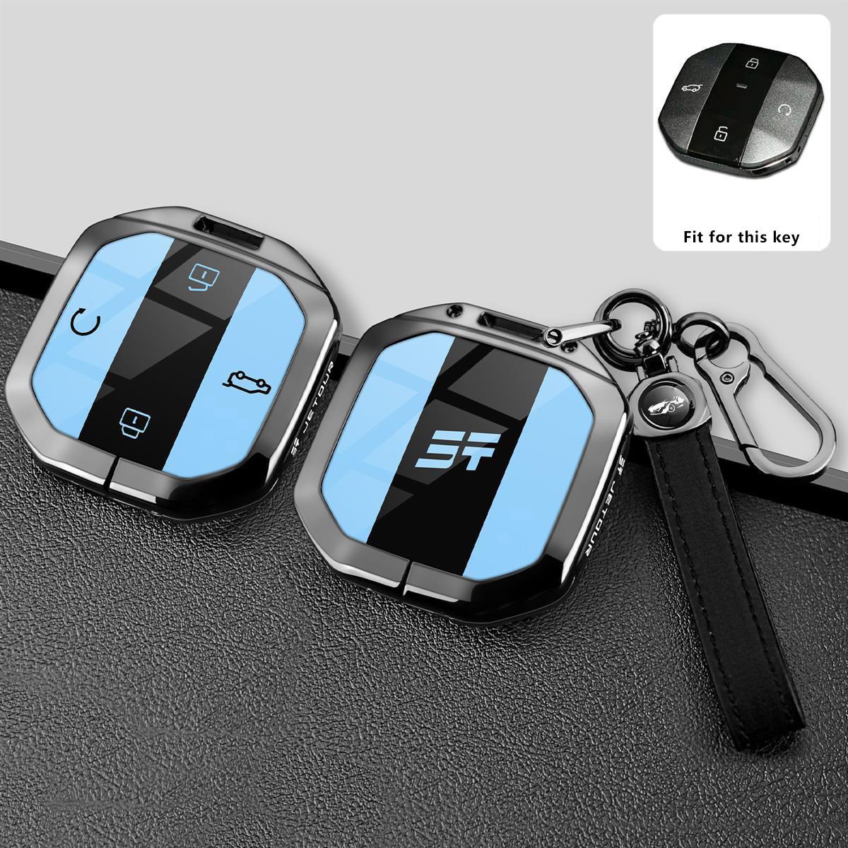 

Zinc Alloy Car Key Case for Jetour Freedom Shanhai T1 2024 2025+ Car-Styling Remote Cover Shell Keychain Holder Fob Accessories fit for Freedom T1