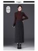 Plaid Woolen High-Waisted Pencil Skirt: Winter 2025 Korean Style, Thickened and Warm with Slit