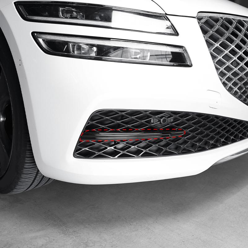 Car Exterior Accessory For Carbon Fiber Bright Black Front Bumper Fog Light Lamp Frame Trim Cover For Genesis G80 RG3 -2024