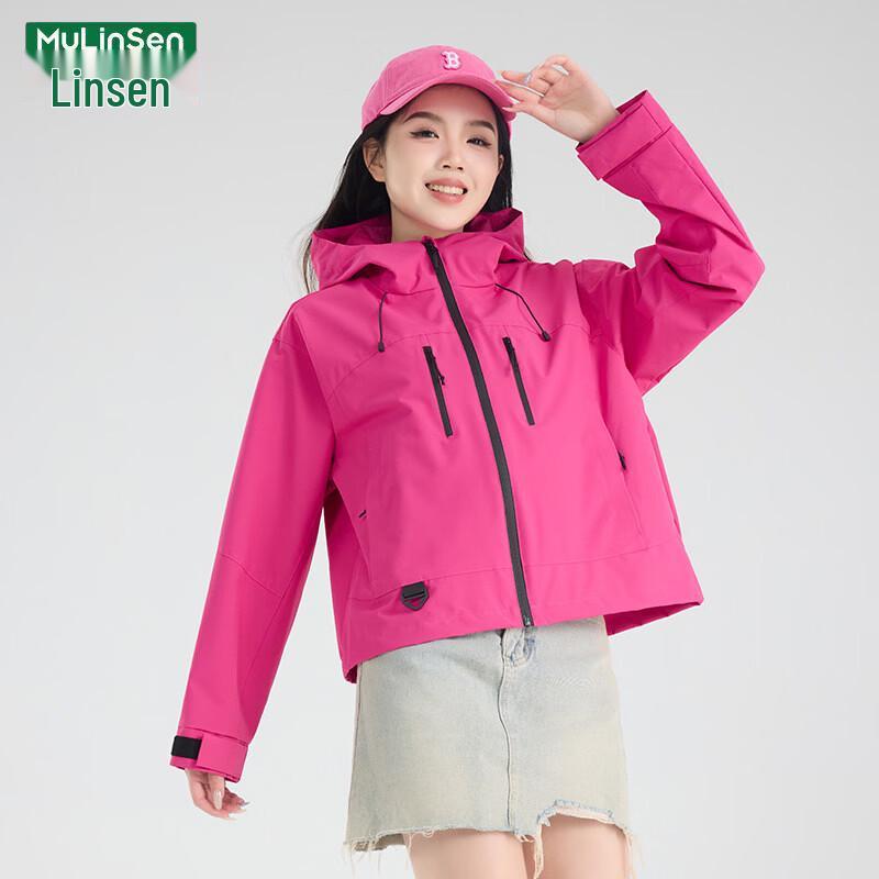 MULINSEN Women's Short Hooded Windbreaker Jacket