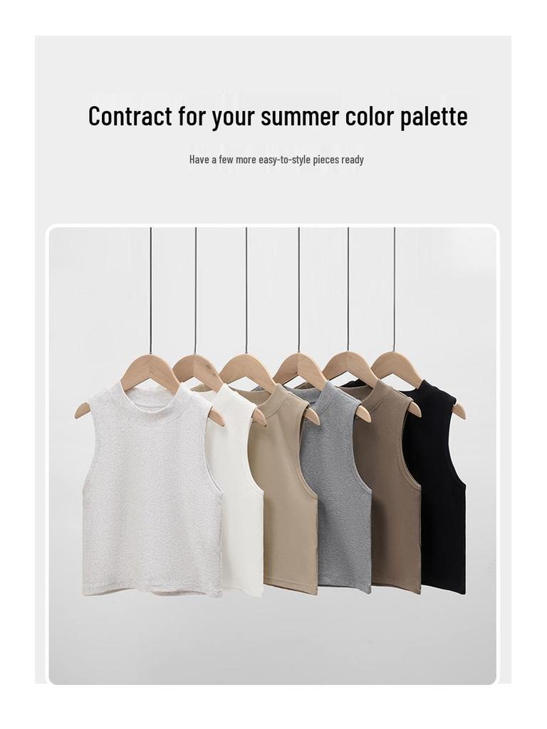 2025 Chic Korean Style Slim Sleeveless Vest: Women's Summer Solid Color Top