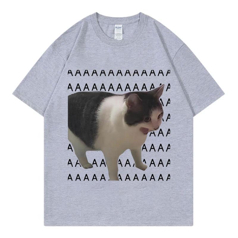 Sad Crying Cat Funny Meme TShirt High Quality Fashion Short Sleeve T Shirts Summer Casual Pure Cotton Oversized TShirts Unisex