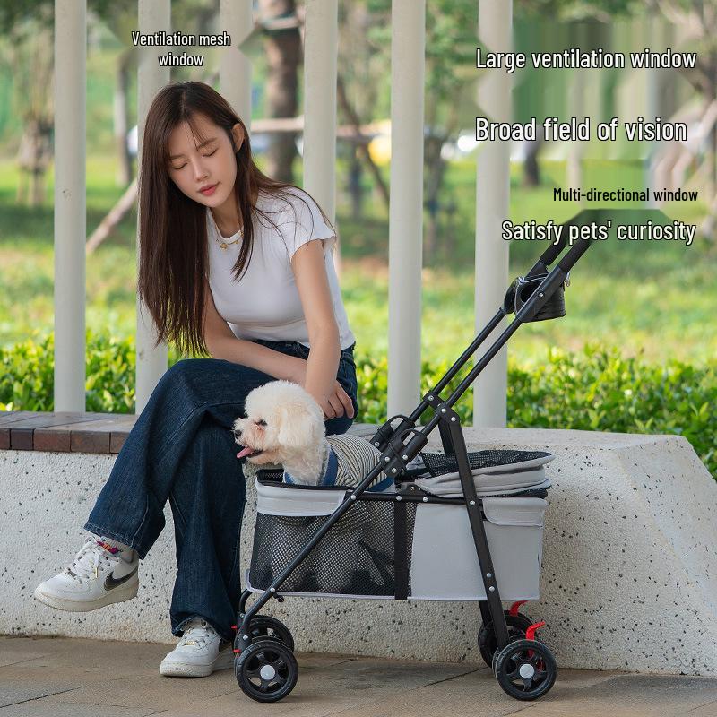 Lightweight Foldable Pet Stroller for Cats and Dogs - Travel and Outdoor Use