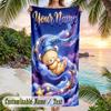 Space Cosmic Theme Beach Towel Personalized Custom Name & Text Soft Quick Dry Beach Towel for Swimming Travel