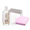 Hakuundo Kumano Brush Resetter Makeup Brush Cleaner Kit Cleaning Dedicated Stand Skin Makeup Sponges [500ml Solution, Cup, Quick-Drying Towel,