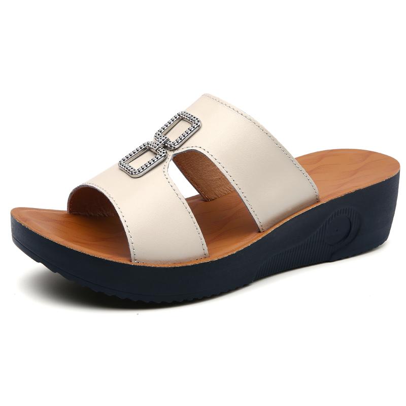 Summer Women's Wedge Sandals Premium Orthopedic Open Toe Vintage Anti-slip Leather Casual Platform Retro Shoes