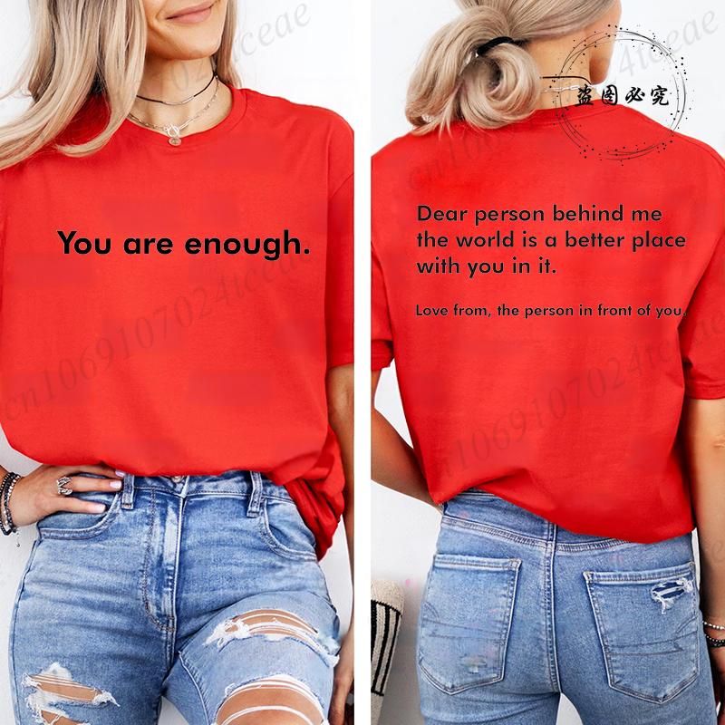 Dear Person Behind Me Printed Summer T-Shirts Tops Mental Health Awareness Design Women's Graphic T-Shirt Short Sleeve Clothing