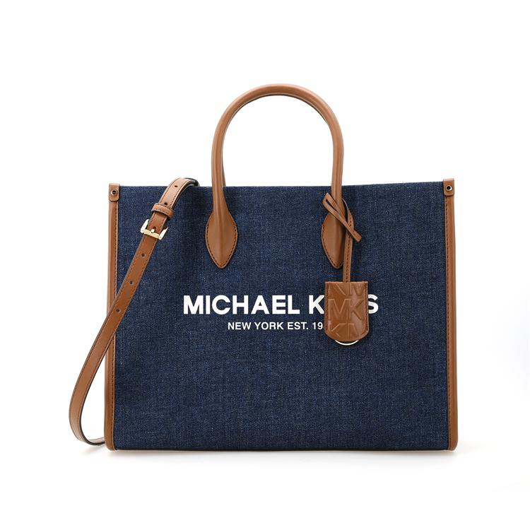 New MICHAEL KORS Mirella Fabric Portable Crossbody Bag, Shoulder Bag Medium Women's Indigo 35F2G7ZT2C-466