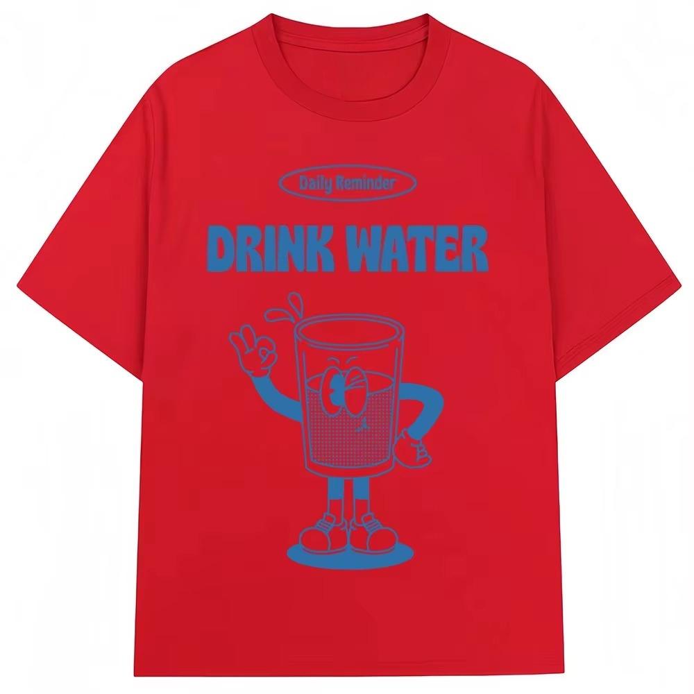 Summer Hot Sale Funny Drink Water Daily Reminder Tshirt Yk Unisex Women Vintage Top Hip Hop Streetwear Oversized Tshirt