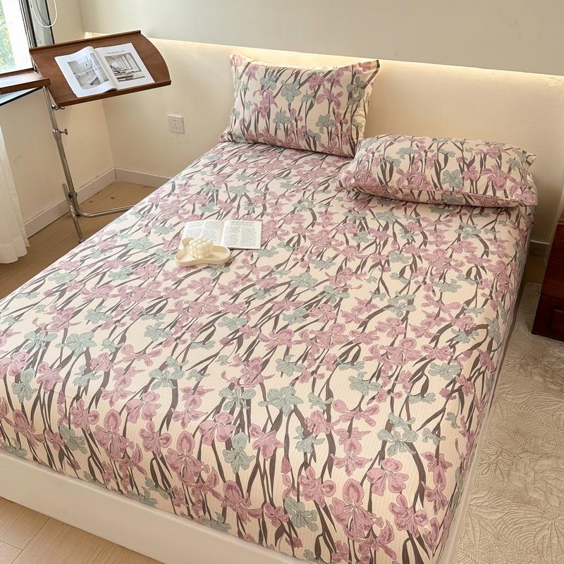 1 Stück Spannbettlaken Bedruckter Bettbezug Elastische Bettlaken für Zuhause Matratzenschoner Floraler Stil Bettwäsche (Kein Kissenbezug)