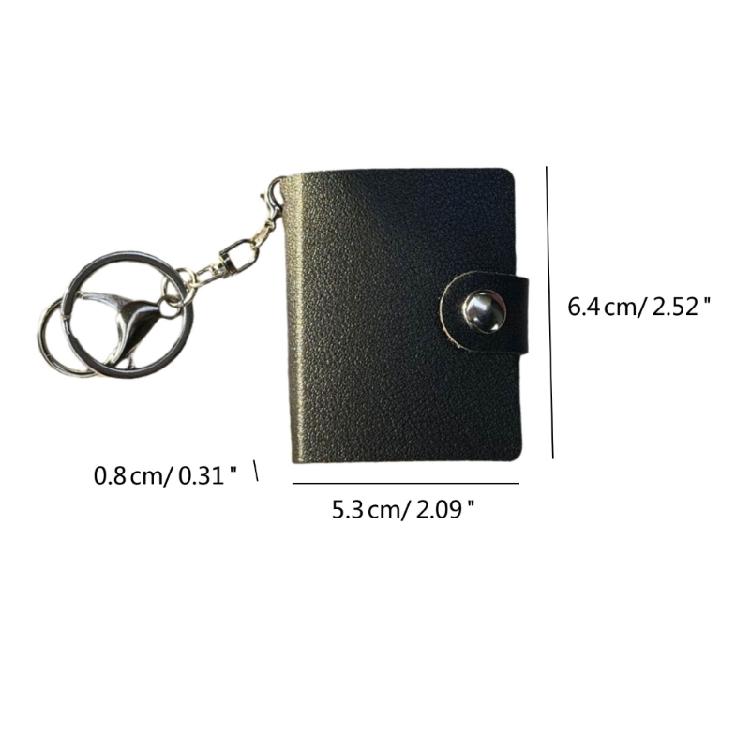 2Pack Mini Leather Photo Album with Keychains for Travel 2Inch Key Photo