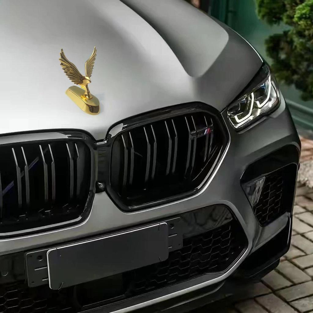 Car Hood Sticker Sun Protection Metal Adhesive Car Front Bonnet Eagle Ornament For Sedan RV Commuting Travel Family Outings