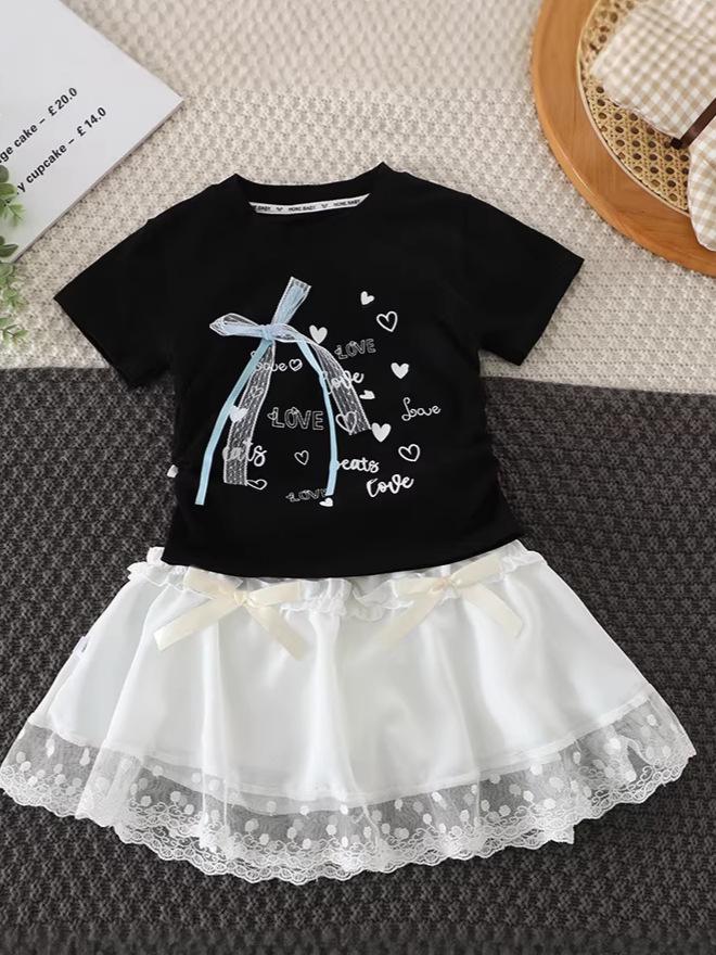 Girls' Class A Cotton Round Neck T-shirt - Skin-friendly, Breathable, Casual Fashion, Short Sleeve, Summer New Arrival