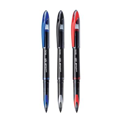 Uni-Ball Air UBA188M 0.5mm Roller Ball Pen Pack of 3 with Blue Black Red Ink Smooth Writing