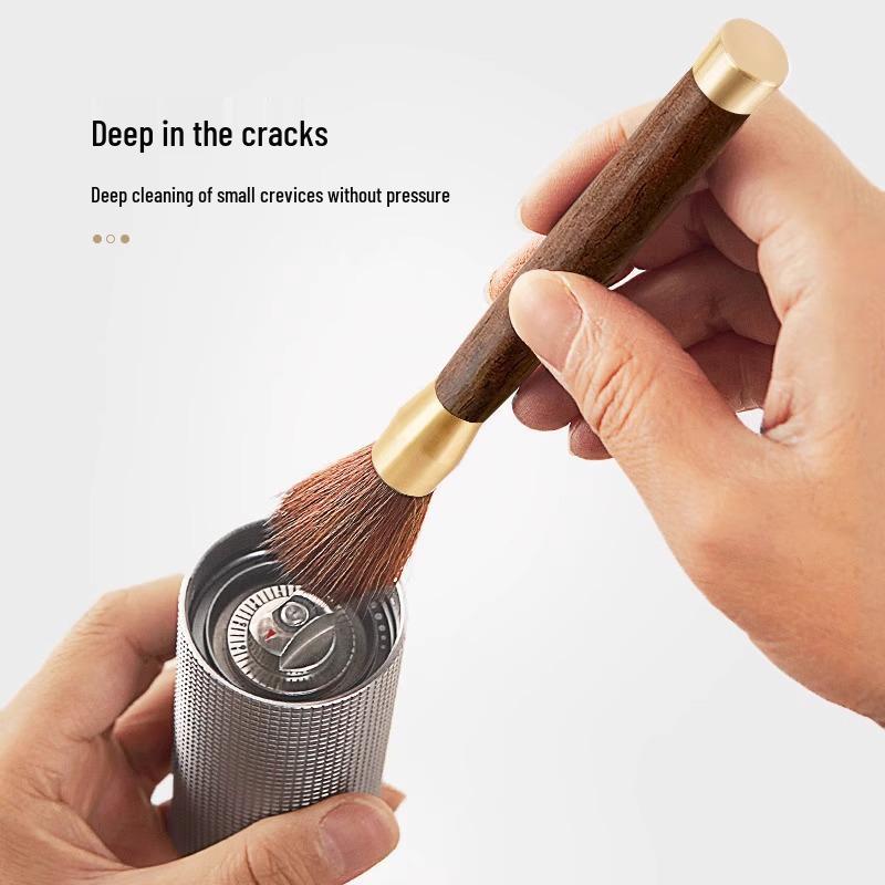 Newcomer Discount: Wooden Handle Coffee Grinder Cleaning Brush - Soft, Non-Shedding Bristles