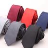New Fashion Casual Men's Polyester Silk Plain Flat Tie