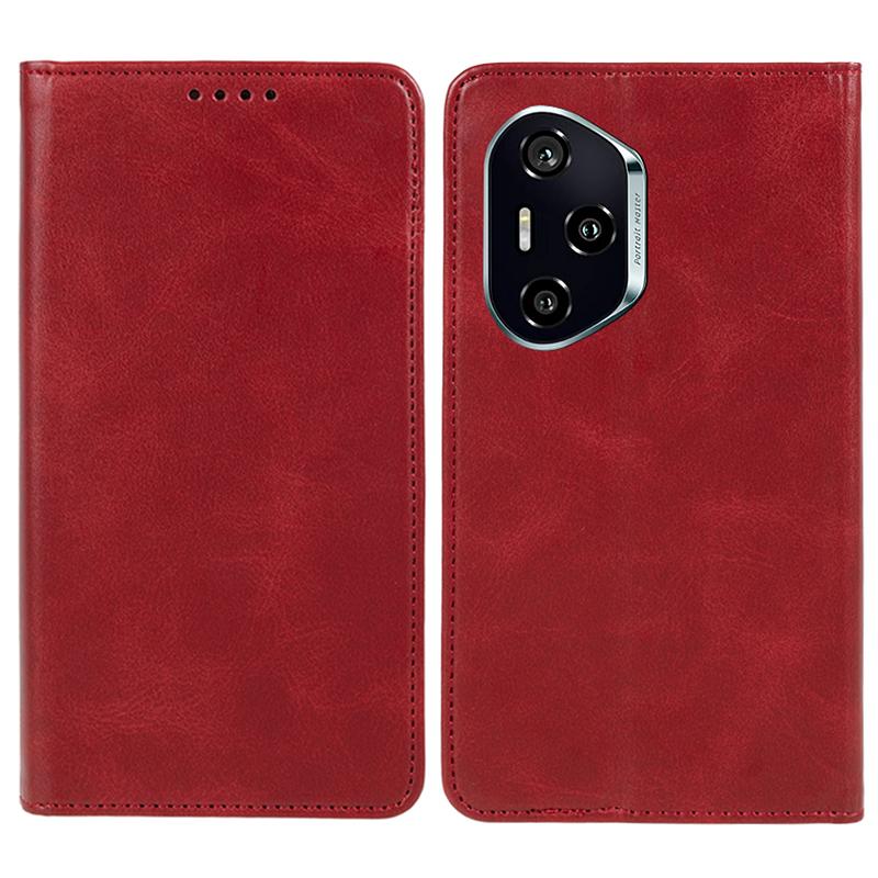 For Honor 300 Pro Case Strong Magnetic PU Leather Phone Cover Calf Texture