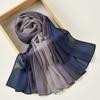 Summer Women Gradient Chiffon Hijab Scarf Long Shawl Muffler High Quality Fashion Muslim Headband Neckerchief 180*70Cm