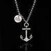 Fashion Round Medal Anchor Pendant Square Bead Chain Necklace for Men Women