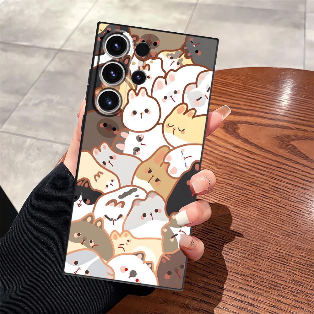 Case for Samsung Galaxy S25 S20 Ultra S26 S24 Plus Note 20 8 9 10 S23 S21 FE S10 S9 Funda Phone Cover Cartoon Cute Cat