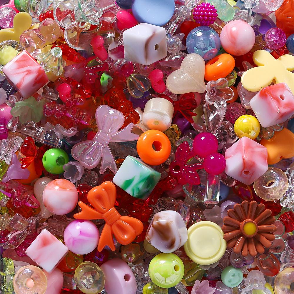 20g/lot Mixed Bowknot Beads Star Heart Butterfly Acrylic Spacer Bead for Jewelry Making DIY Bracelets Necklace Accessories