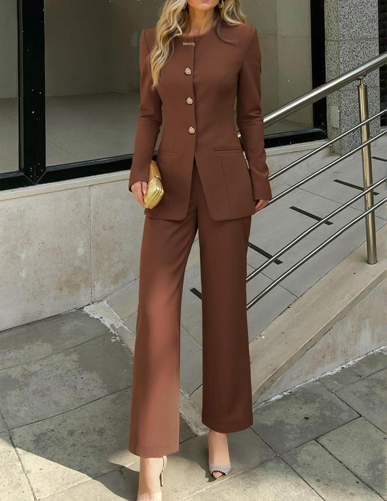 Europäisches & Amerikanisches Damenmode-Anzugset: Reversjacke & Hose