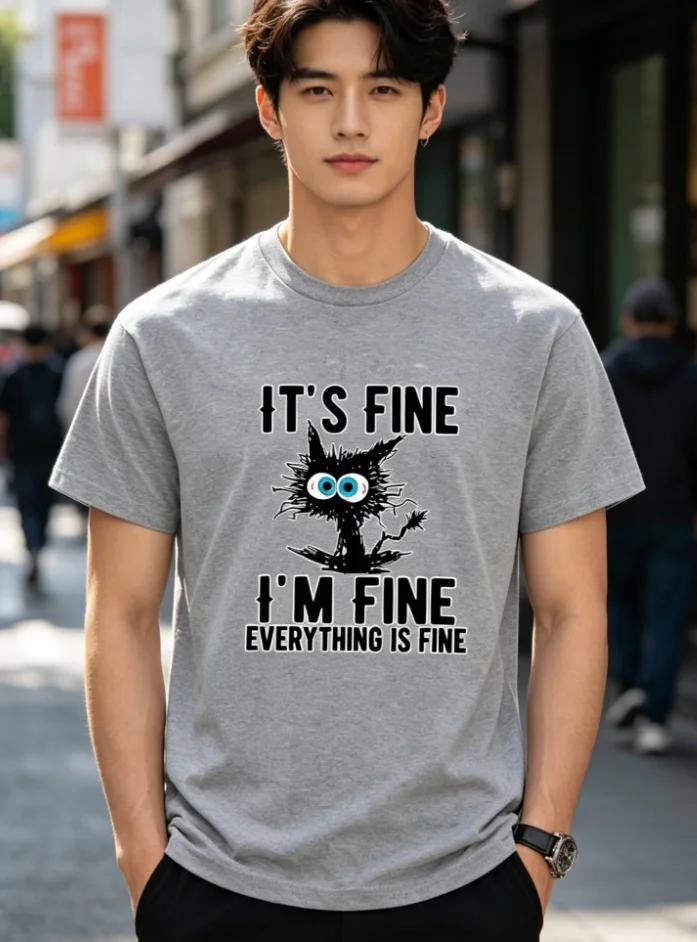 Unisexs Funny Cool Cat Printed Tshirt Casual Unisexs Short Sleeve Tshirt For Unisex Tshirt Male Top