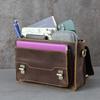 Crazy Horse Head Layered Leather Men's Personalized Postman Bag Men's Single Shoulder Crossbody Magnetic Buckle Small Bag Square Bag Business Handheld