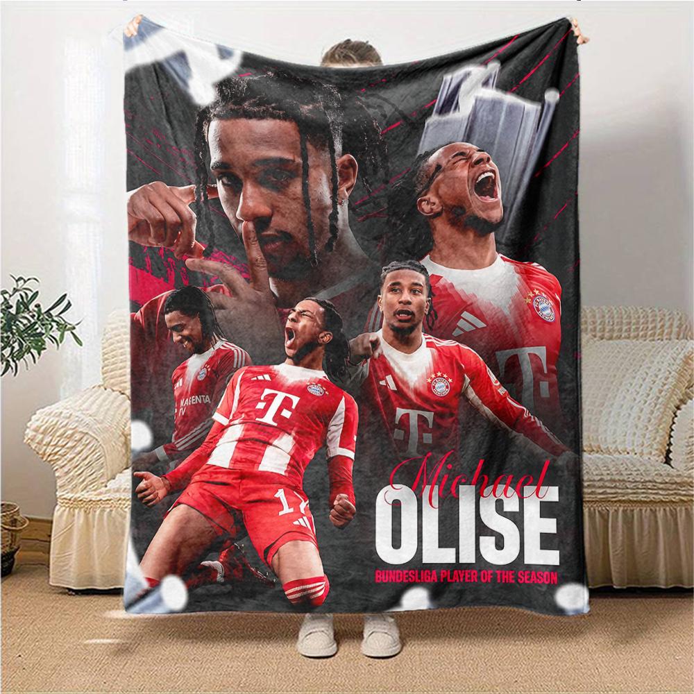 Michael Olise Player Season Blankets Flannel Printed Breathable Warm Throw Blanket for Home Office Bedspreads 0708a45