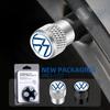 For Volkswagen VW Polo Golf T5 Caddy T4 Touran Passat Scirocco 4Pcs Car Tire Valve Stems Cap Knurling Style Tire Valve Cap zd0