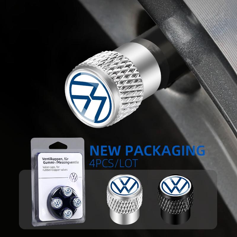 For Volkswagen VW Polo Golf T5 Caddy T4 Touran Passat Scirocco 4Pcs Car Tire Valve Stems Cap Knurling Style Tire Valve Cap zd0