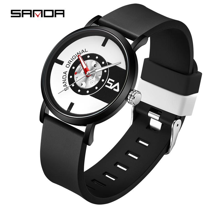 Sanda Quartz Waterproof Unisex Wristwatch – Simple Style, Silent, Ideal for Students, Hot-Selling Sports Design