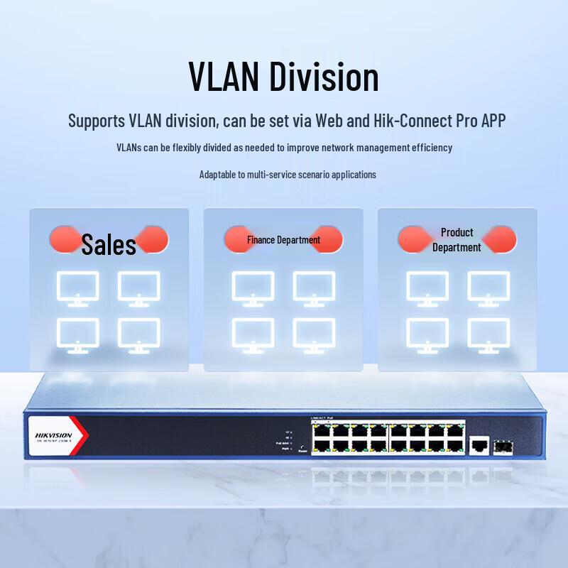 Hikvision 9-Port 100Mbps POE Managed Switch CN Plug (adapter Included)