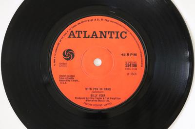 7inch Record BILLY VERA - With Pen In Hand 584196 Atlantic 1968 UK Soul/Funk Used