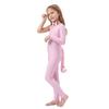 Girls Cat Cosplay Leotard Jumpsuit Sparkly Rhinestones Asymmetrical Sleeves with Tail Long Pants and Bowtie for Halloween Costume Party