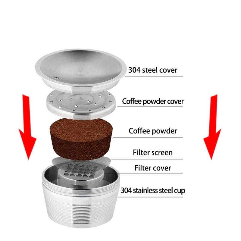 Coffee Pods Cup Stainless Steel Espresso Concentrate Container Coffee Tamper for Espresso Machines Home Office Use