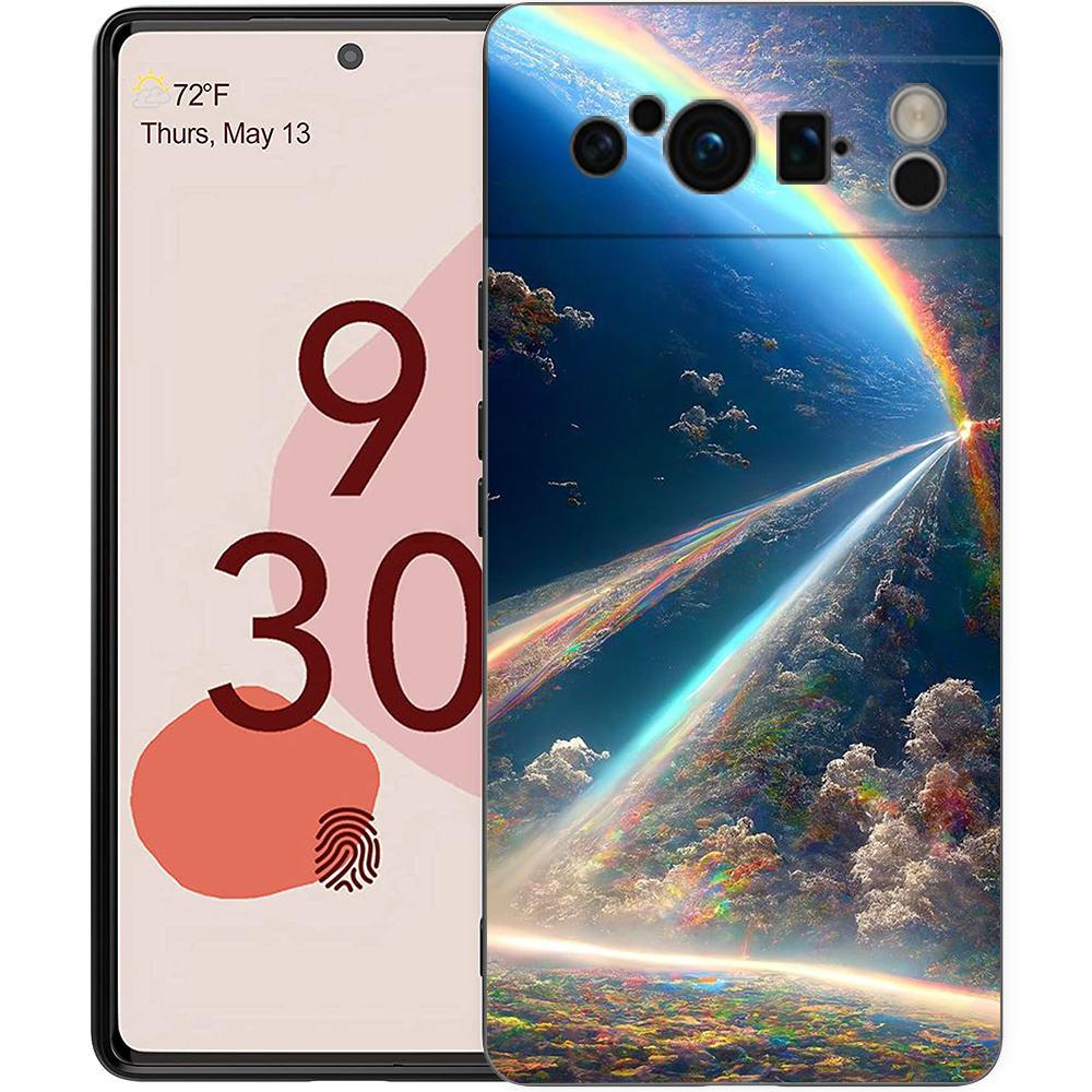 

Phone Case For Google Pixel 9 8 8A 7 7A 6 Pro XL 6A 5G Black Soft Shockproof Back Cover TPU Shell Earth Stars Space Pixel 6A