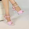 Women 12CM Transparent Block Heel Sandals Crystal Non Slip Platform Euro Sexy Car Model Runway Summer Footwear LFD-198711-Q1