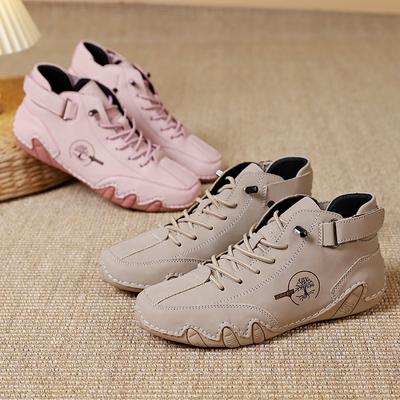 Nieuwe Dames Leren Korte Laarzen Luxe Zachte Zool Casual Waterdichte Enkellaarsjes Lente Comfortabele Casual Wandelschoenen 37-43