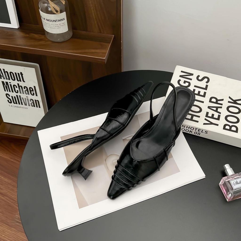 2025 spring new French retro single shoes women's back empty half-drag muller shoes women's bag head sandals women's fashion outer wear