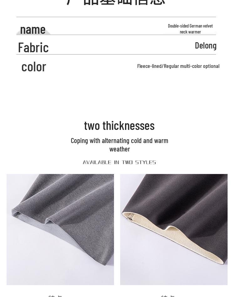 Unisex Fleece-Lined Neck Warmer: Cozy and Versatile Fake Collar for Autumn/Winter