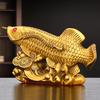 Copper Fish Ornament Golden Dragon Fish Yearly Luck Living Room Office Desktop Decoration
