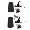 3/4Pcs Witches Witch Costume Accessories Halloween Cosplay Costumes Witches Hat Fake Fingernails Nose Glasses for Adults