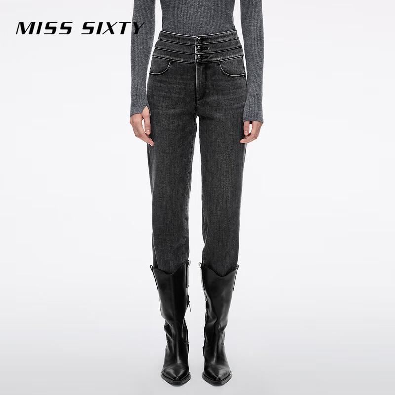 

MISS SIXTY Women s High-Waist Cashmere Blend Straight Jeans 30