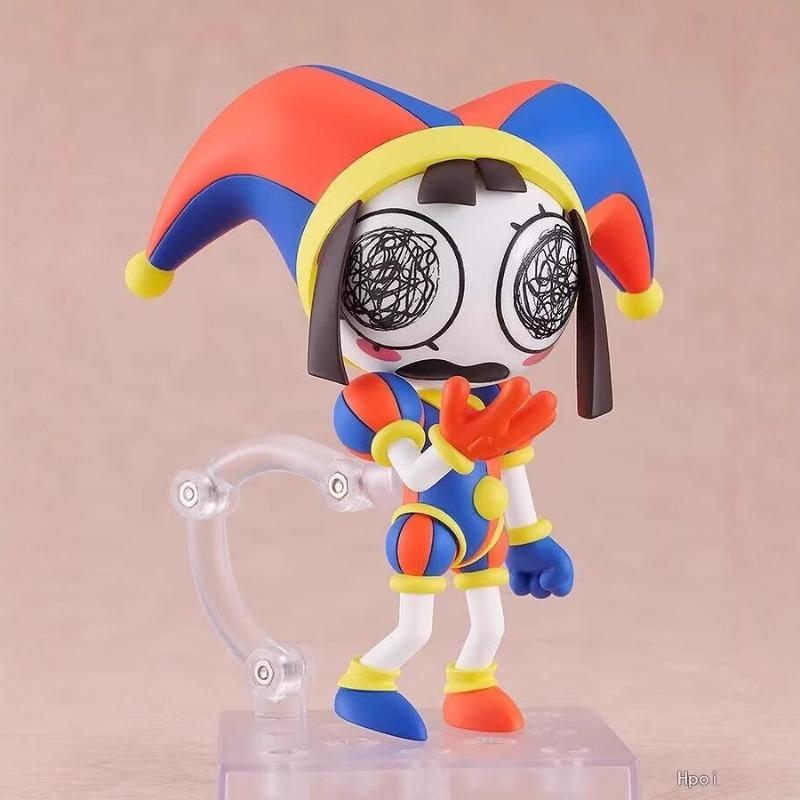The Amazing Digital Circus Pomni Nendoroid Figure Q Version Clown Movable Action Figurine with Replaceable Face PVC Model Desk Decor Collectible Gift