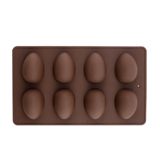 Egg Shaped Silicone Mold for Baking 8-Cavity Food-Grade Non-Stick Chocolate Molds Flexible Easter Freezer Molds Dishwasher Safe Cake Jello