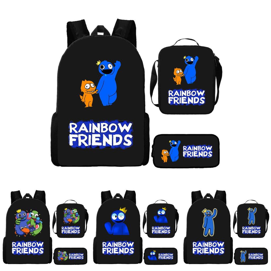 Rainbow Friends Cartoon Backpack With Breathable Air Cushion Straps For Kids Daily Use